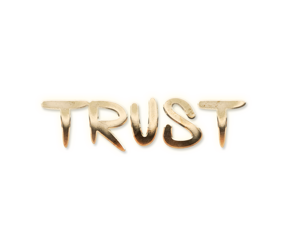 WORD TRUST gold text effects art typography PNG images free